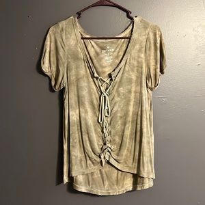 Green tie dye short sleeve tee